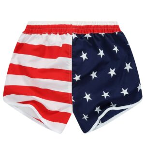 Casual Shorts American Flag Stripes Stars Print
