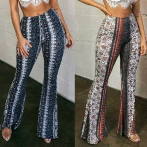 2020 New Boho Summer Stretch Bell Printed Flared Pants