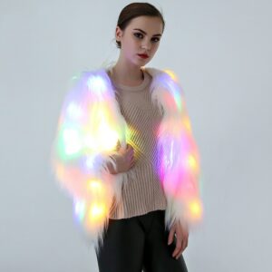 LED Fur Coat Stage Costumes LED Luminous Jacket Bar Dance Show