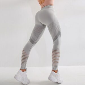 Fitness High Waist Push Up Patchwork Hollow Out Spandex Legging