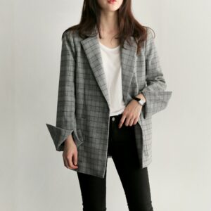 Office Lady Blazer Fashion Bow Sashes Split Sleeve Elegant Work