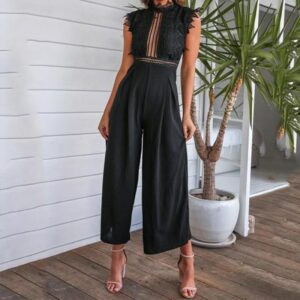 Sexy Sleeveless Backless Ruffled Jumpsuit Hollow Out