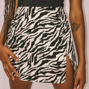 High Waist Leopard Zebra Print Party Clubwear skirt