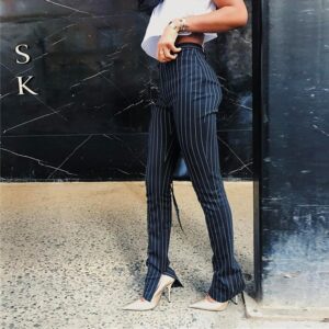 Office pants For women 2020 High waist striped
