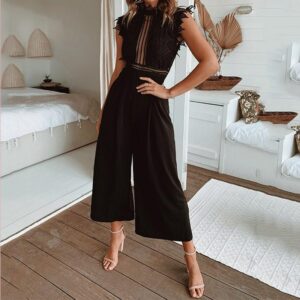 Sexy Sleeveless Backless Ruffled Jumpsuit Hollow Out