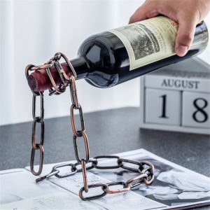 Magical Suspension Iron Chain Wine Rack Decor