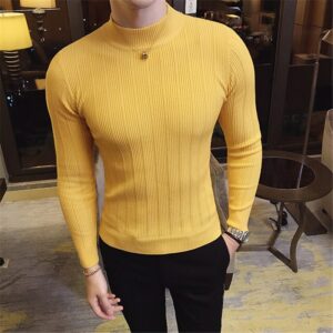 Men's Slim Fit Collar Bottomed In Autumn And Winter Casual Pullover