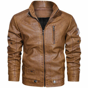 Leather Rider PU Jacket Men's Casual Outwear Coat Windbreaker European Size
