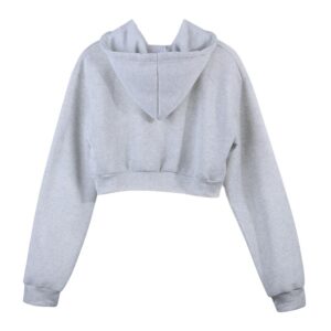 Fashion Sweatshirt Crop Hoodie Long Sleeve Jumper Hooded Coat Casual