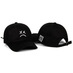Dad Hat Embroidery 100% Cotton Baseball Cap Sad Face Hat