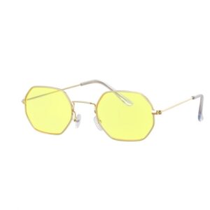 Hexagon Sunglasses Women Retro Brand Designer Classic Mirror