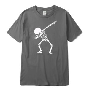 100% Cotton High Quality For Men Short Sleeve Dabbing Print Skull Casual T-shirt