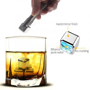 Stainless Steel Ice Cubes, Reusable Chilling Stones for Whiskey Wine