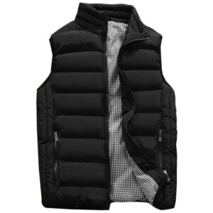 Men's Jacket Sleeveless Vest Winter Fashion Casual Slim Coat Cotton-Padded