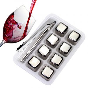 Stainless Steel Ice Cubes, Reusable Chilling Stones for Whiskey Wine
