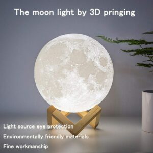 USB 3D Print Moon Lamp With Touch Sensor