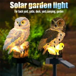 Lámpara Solar En Forma De Búho Para La Decoración Del Jardín