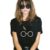 Super Soft Unisex Cute Couple Lightning And Glasses Print T-shirt