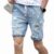 Men’s Ripped Short Jeans Brand Summer 98% Cotton Shorts Breathable Denim