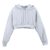 Fashion Casual Crop Long Sleeve Jumper Hooded Sweatshirt